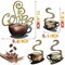 4 Pieces Metal Coffee Cup Wall Decor Coffee Bar Decor Coffee Decor Cafe Themed Wall Art Decoration Vintage Coffee Cup Wall Signs for kitchen decorations wall Coffee Shop Restaurant Lounge Decorations